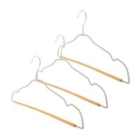 Set 3 colgadores Metal/Madera Orange