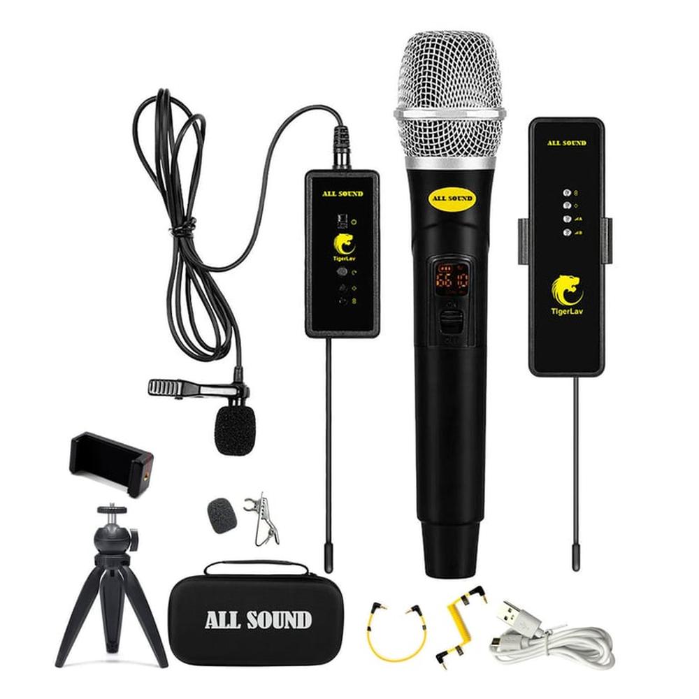 Micrófono Inalámbrico TIGER LAV ALL SOUND  TL4 Pro UHF Reportero