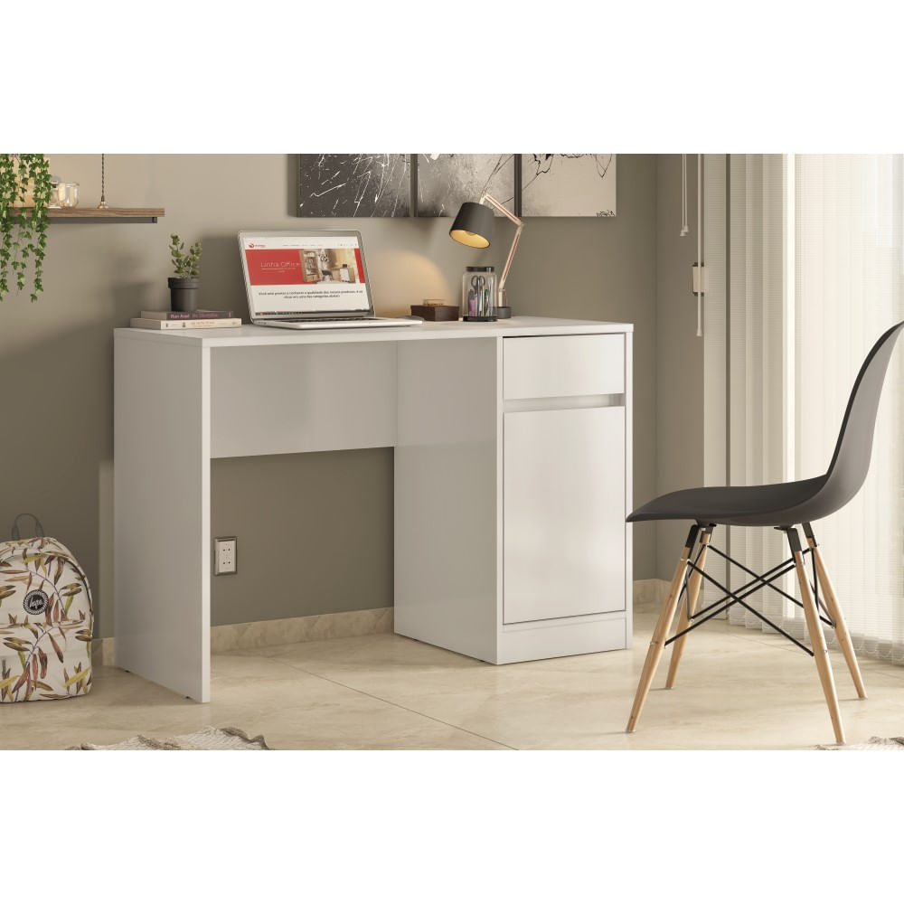 Escritorio Minimalista Vilma 1 Cajón 1 Puerta Blanco R&R MUEBLES