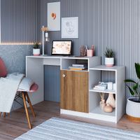 Escritorio Moderno Selina 1 Puerta Blanco/Duna R&R MUEBLES