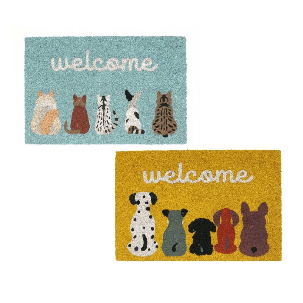 Felpudo de PVC y Coco Welcome Mascotas 40x60cm Orange - Color Aleatorio