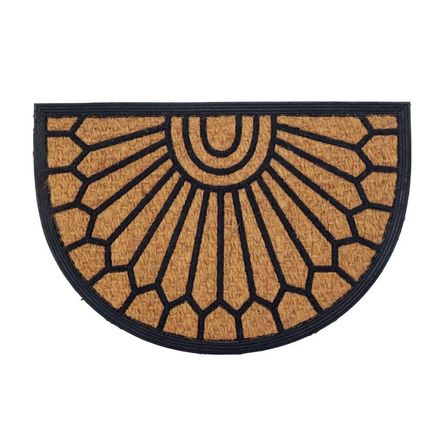 Felpudo de Goma y  Coco con Caucho Medialuna Marrón/Negro 40x60cm Orange