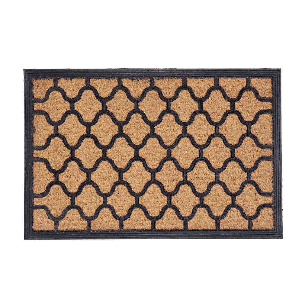 Felpudo de Goma y Coco con Caucho Marrón/Negro 40x60 Orange