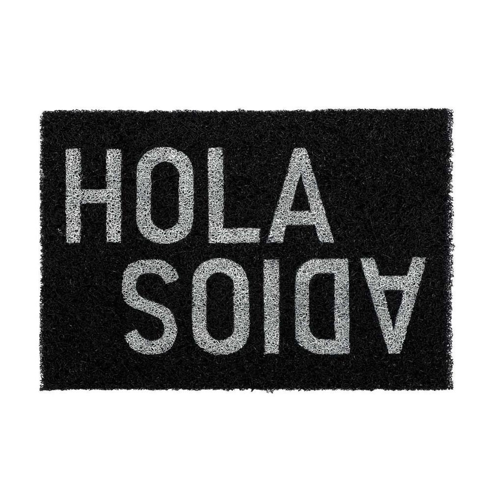 Felpudo de PVC Atrapa Mugre Negro Hola/Adios Negro 40x60cm Orange - Promart