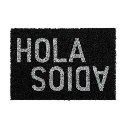 Felpudo de PVC Atrapa Mugre Negro Hola/Adios Negro 40x60cm Orange
