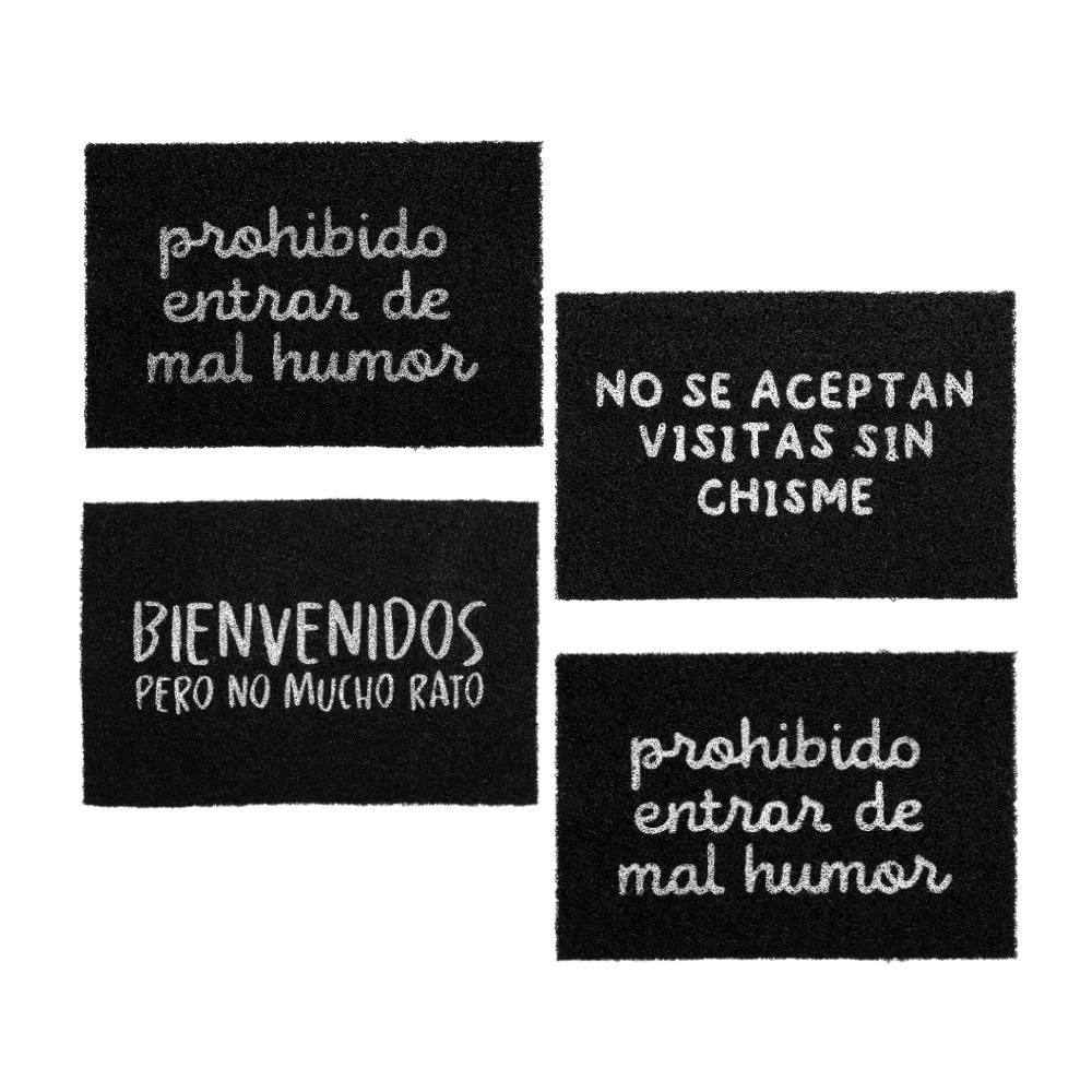 Felpudo de PVC Atrapa Mugre Frases Negro 40x60cm Orange - Frase Aletoria
