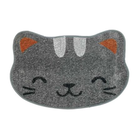 Felpudo de Interior de Polipropileno Kids Gato Gris 40x60cm Orange
