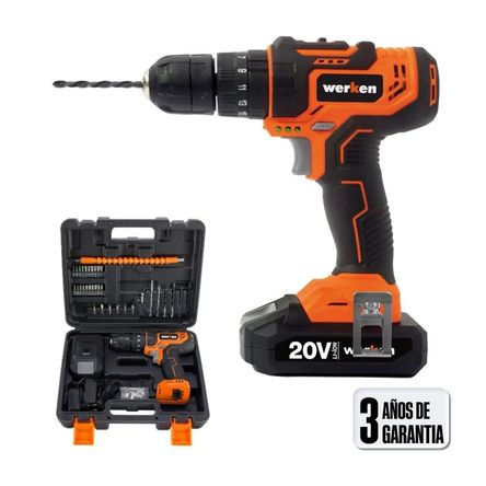 Taladro Percutor Werken KF-CD2110-34PZ-BMC 20V 1.5 Ah + 37 Accesorios Taladro Percutor Werken KF-CD2110-34PZ-BMC 20V 1.5 Ah + 37 Accesorios