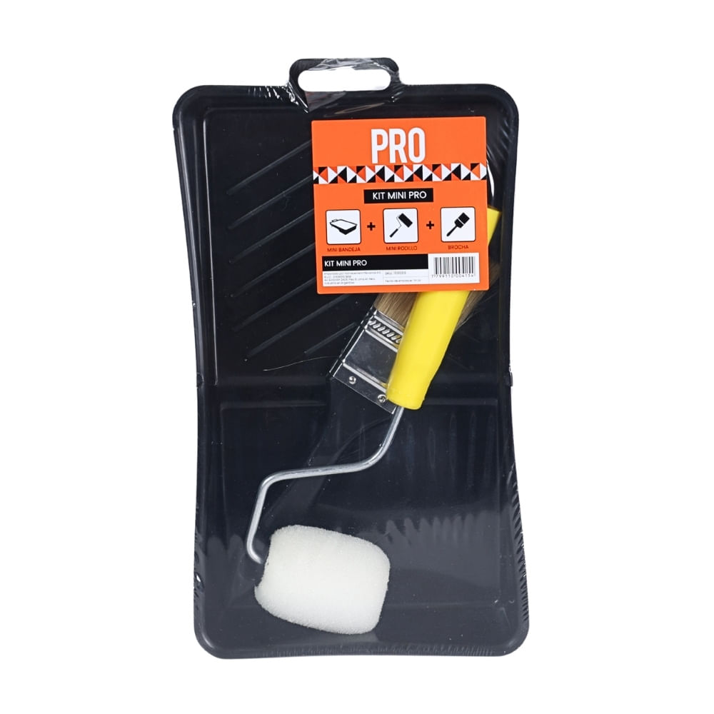 Kit Pro Mini: Mini Bandeja + Mini Rodillo + Brocha Kit Pro Mini: Mini Bandeja + Mini Rodillo + Brocha
