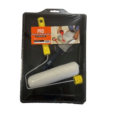 Kit Pro Pintor: Bandeja Plana + Rodillo + Brocha Kit Pro Pintor: Bandeja Plana + Rodillo + Brocha
