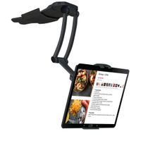 Soporte de Teléfono y Tablet para Cocina 2 En 1 Negro con Plateado