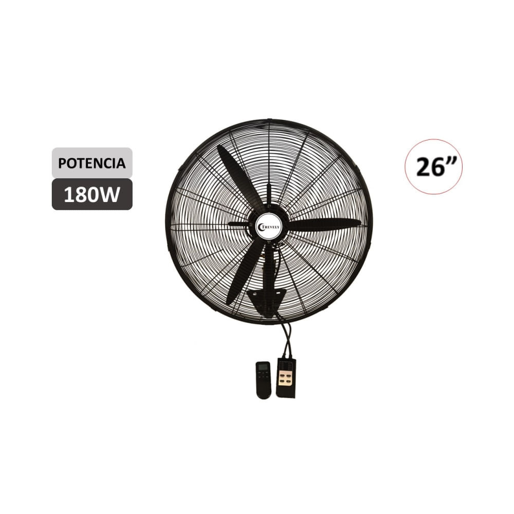 Ventilador de pared 26"" TREVELY VT-27C -control remoto - 180W