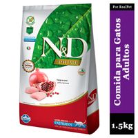 Comida para Gato Adulto Castrado N&D Pollo y Granada 1.5 kg