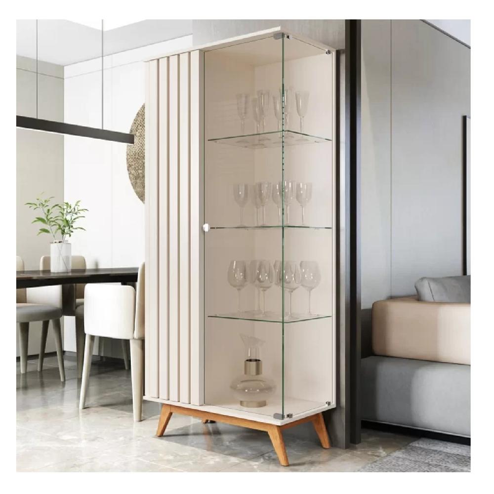 Vitrina Moderna TU MESITA Yair color Blanco 2 puertas