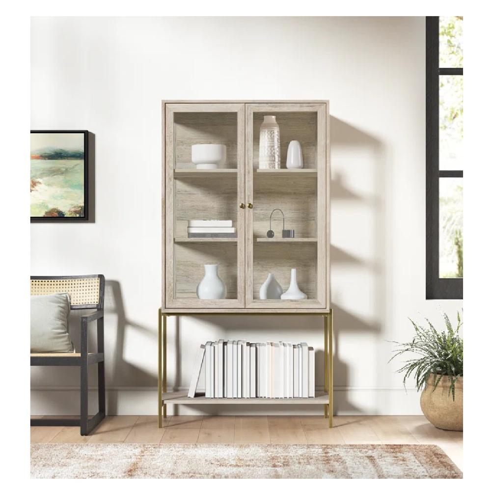 Vitrina Industria TU MESITA Miletto color Ceniza 2 puertas