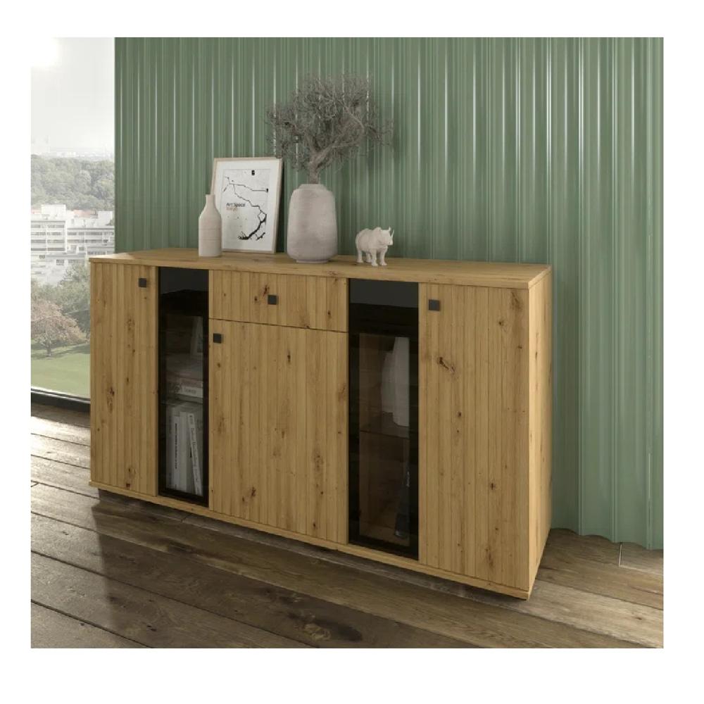 Aparador Moderno TU MESITA Morgan color Marrón 3 puertas 1 cajón