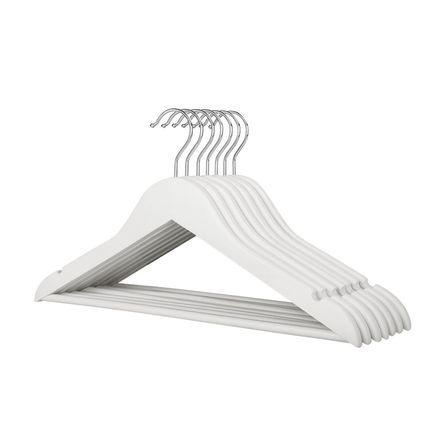 Set de 8 Colgadores de Madera 38cm Blanco Orange Set de 8 Colgadores de Madera 38cm Blanco Orange