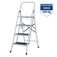 Escalera  tijera 4 peldaños acero, plegable - pretul