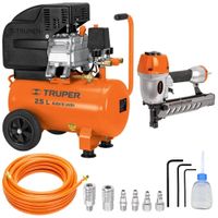 kit Compresor de aire 25L, Clavadora calibre 18, manguera de aire 5 m