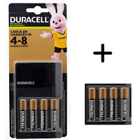 Cargador de Pilas Duracell + 4 Pilas AA de 2500 mAh Recargables