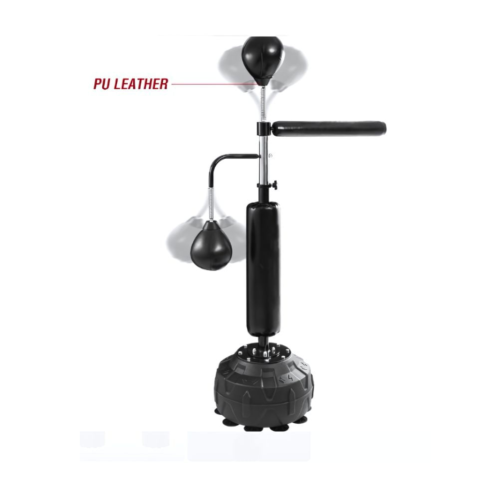 Saco de Boxeo Multifuncional 4 en 1, Doble Pera Negro