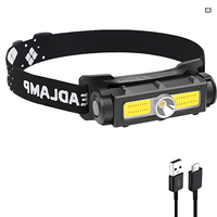 Linterna frontal recargable de 8000 lúmenes LED COB súper brillante