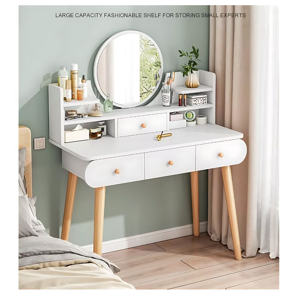 Tocador de Maquillaje con Espejo para dormitorio Vintage