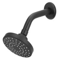 Cabezal de ducha redonda de 11cm ABS Negro Mate con brazo 16cm ABS