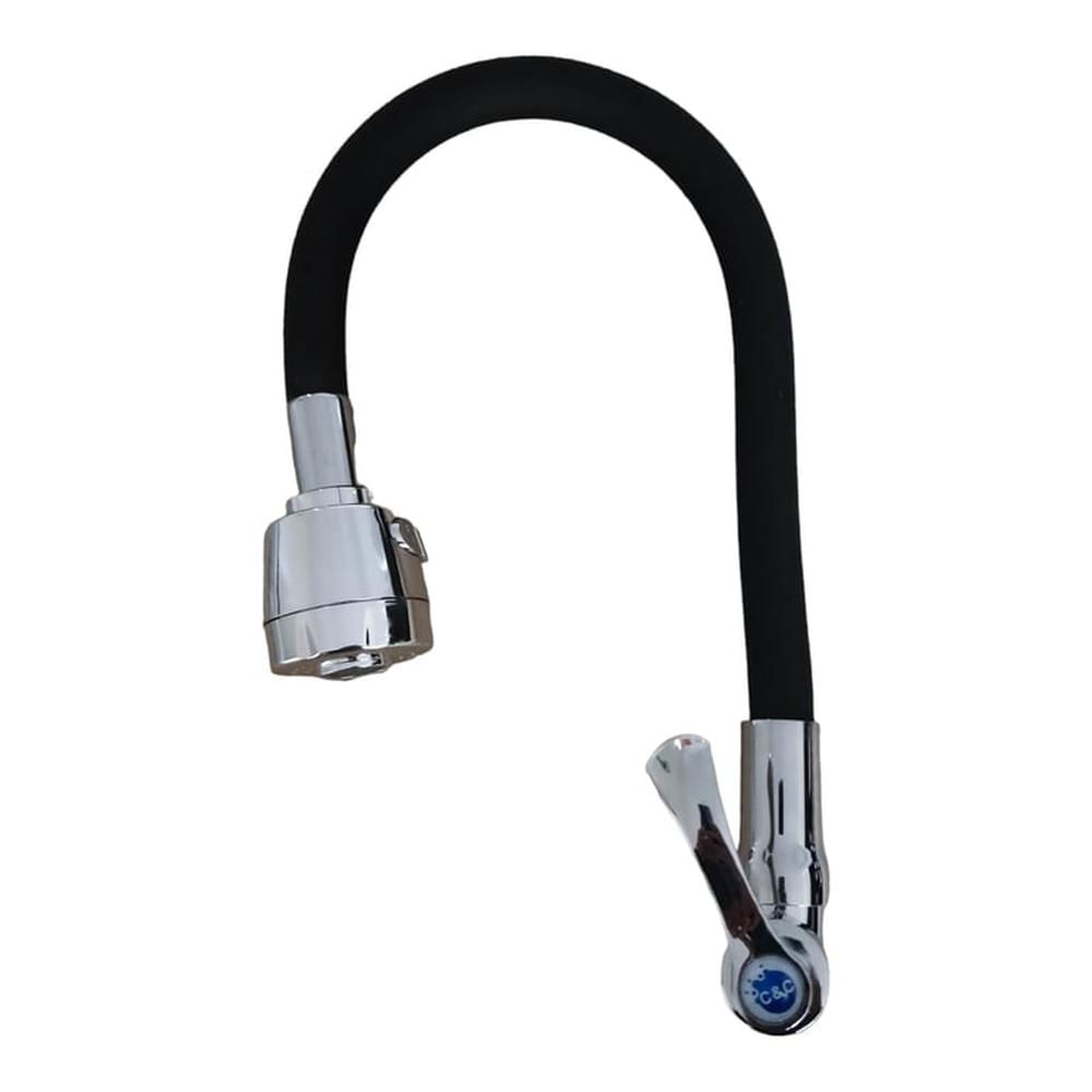 Grifo de pared agua fría individual Manguera flexible NEGRO