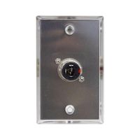 Placa de Pared 1 Jack 6.35mm TRS Stereo con Llave TM-1407 FINDER