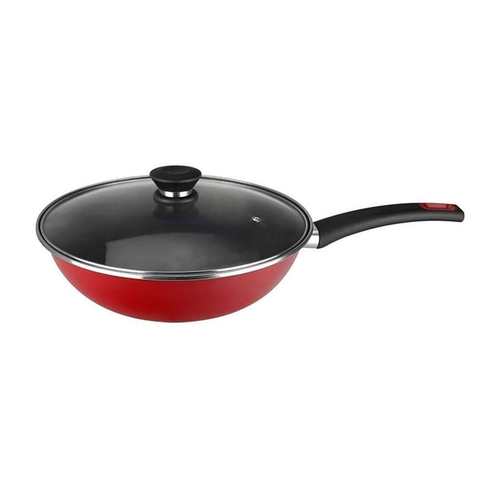 Wok con tapa 30 cm Magefesa Coral - Rojo Wok con tapa 30 cm Magefesa Coral - Rojo