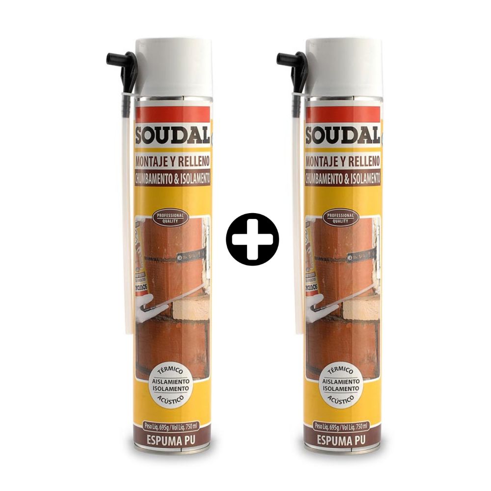 COMBO Soudal: 2 Espumas de poliuretano 750ml