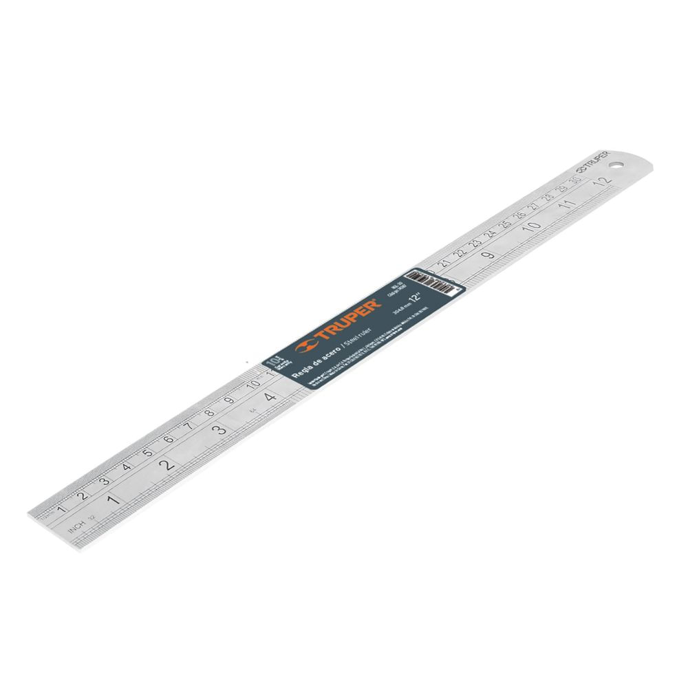 Regla de metal acero inoxidable 30cm Truper