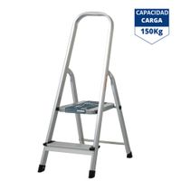 Escalera tubular 2 peldaños, plegable - Truper