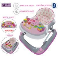 Andador Musical con Bluetooth Timón 3 Niveles Rosado