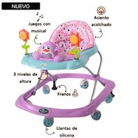Andador Para Bebé Musical Pinguino Morado