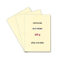Cartulina al Hilo Texturado Ligero de 220GR - Color Crema x 100 und