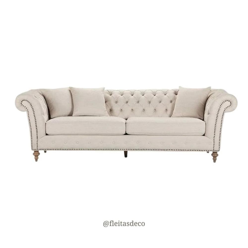 Sofa Capitoneado Harvey 3 Cuerpos