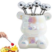 Set de Mini Tenedores Modelo Bear Blanco  16BL11