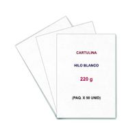 Cartulina al Hilo de 220GR - Color Blanco - Paquete de 50 und