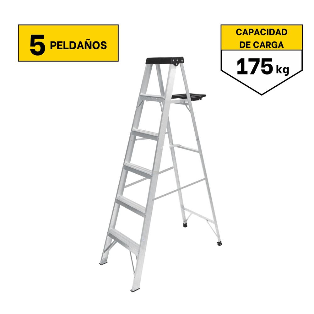 Escalera Tipo Tijera 5 Peldaños Soporta 175 Kg C&A 200606