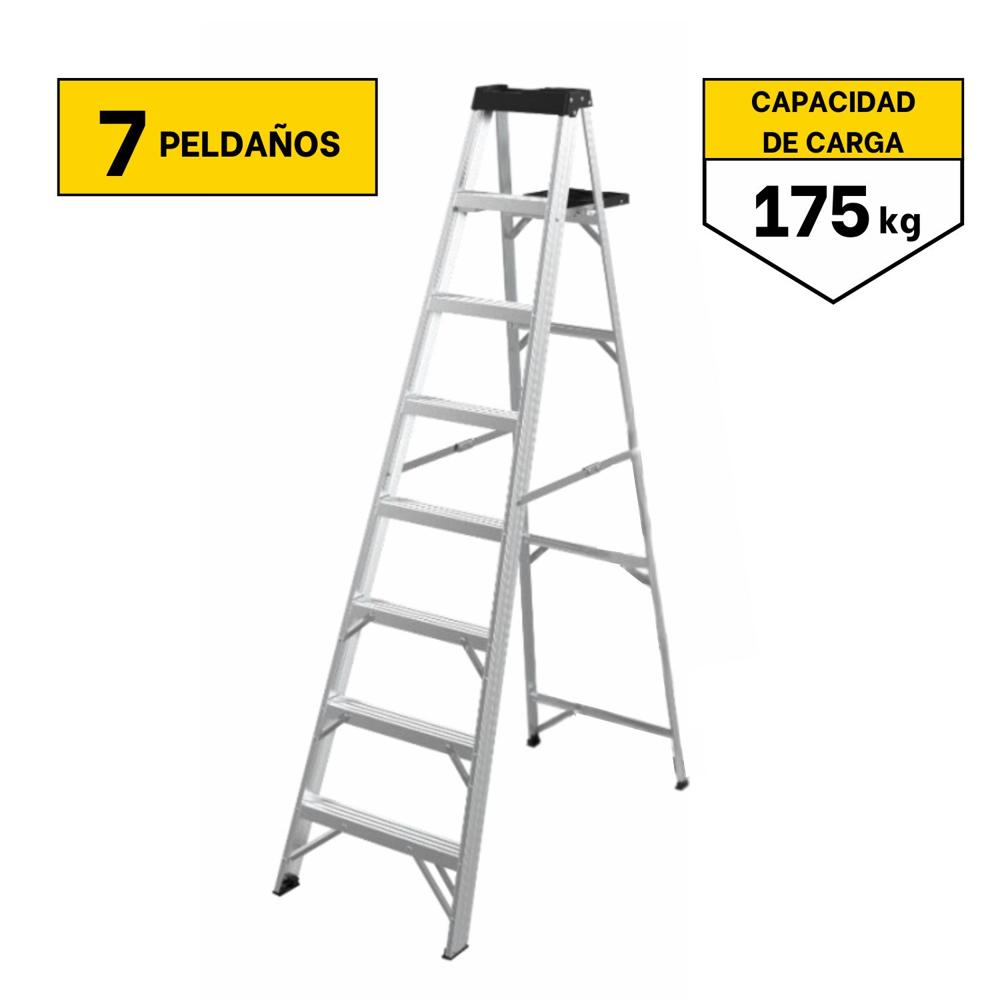 Escalera Tipo Tijera 7 Peldaños Soporta 175 Kg C&A 200608 E