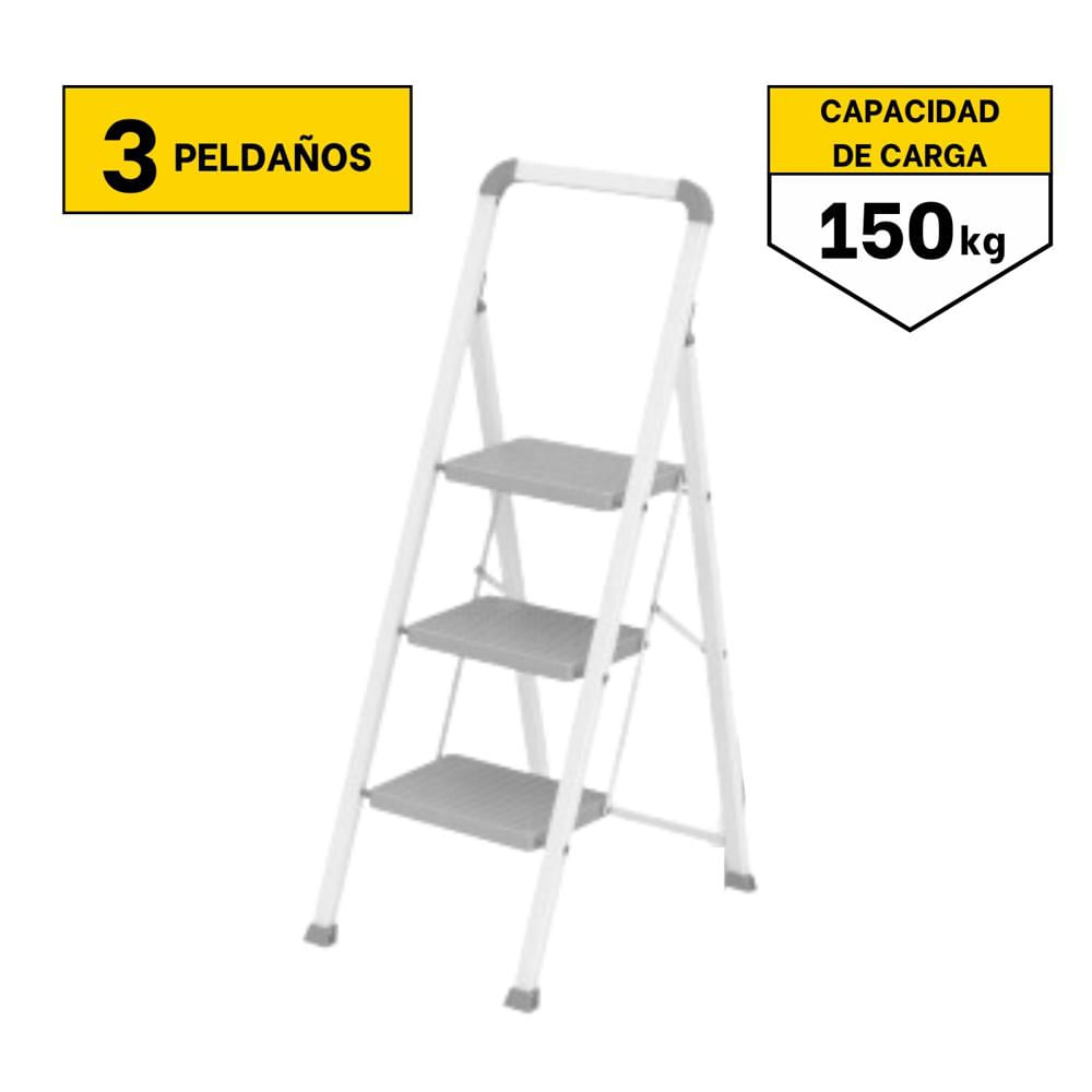 Escalera Plegable 3 Peldaños Soporta150 Kg C&A 200611