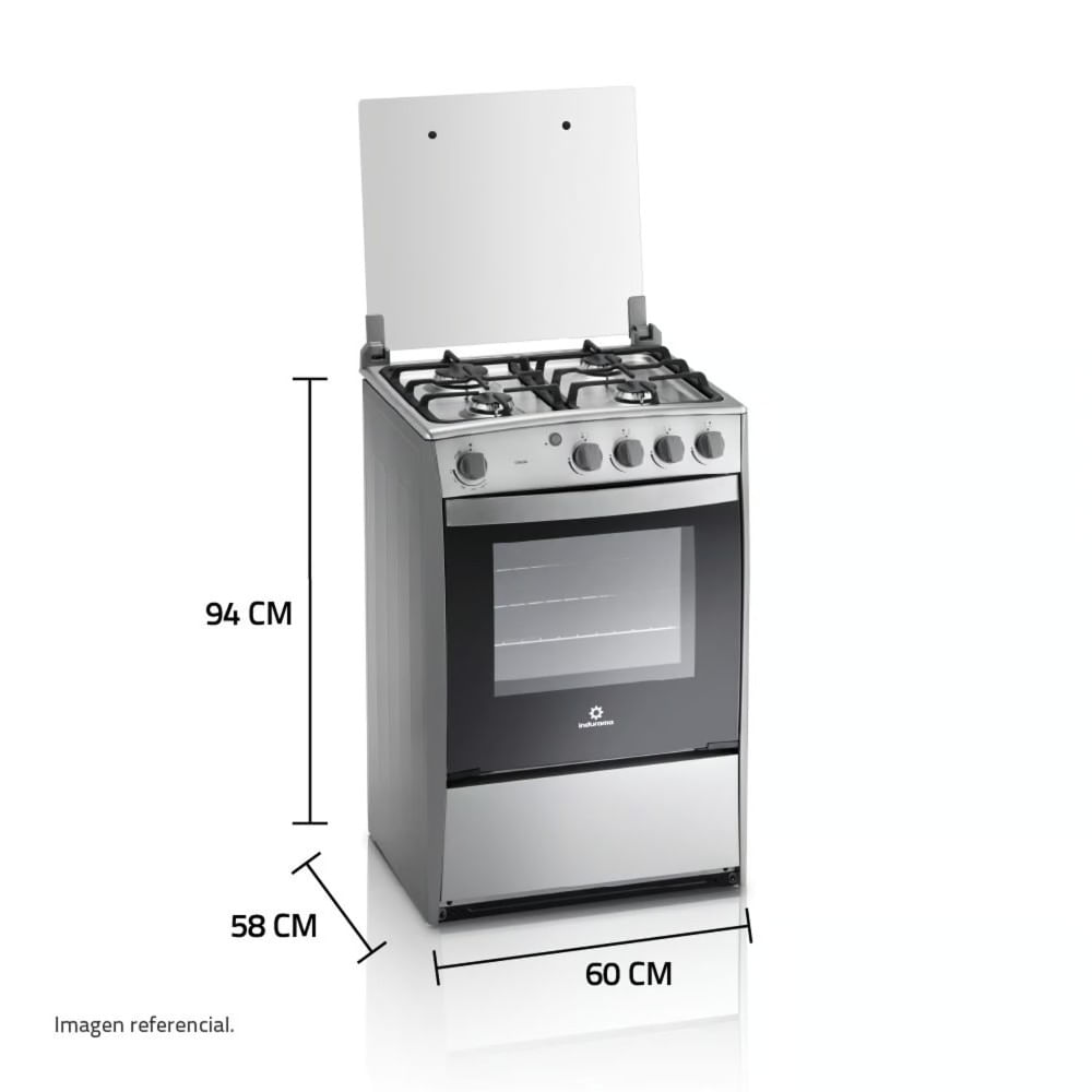 Cocina a Gas Indurama Coruña QZ 4 Hornillas con Enc. Electrico.
