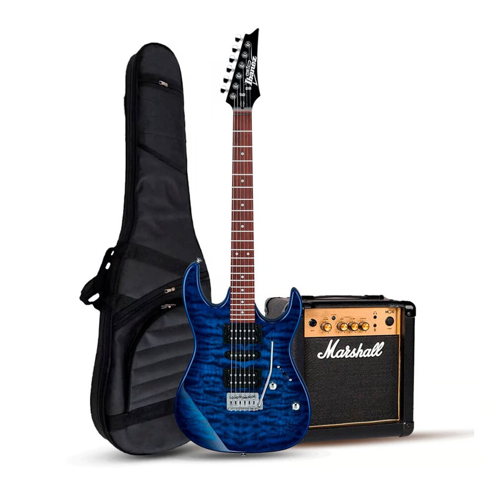 Gio GRX70QA Transparent Blue Burst - Marshall 10w