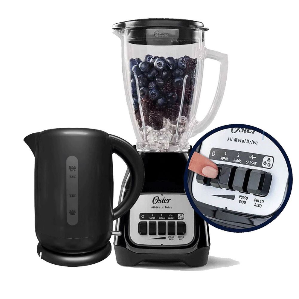 Combo Oster Licuadora BLSTKAG-BPB 2Vel Hervidor