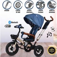 Triciclo Guiador para Niños Usb y Bluetooh «Racer» Azul