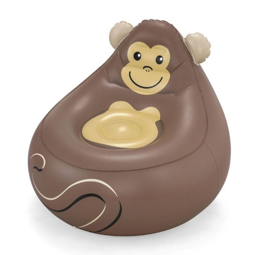 Sillón Inflable Bestway Modelo 75116Marrón de PVC con Gráfico de Animal Divertido
