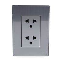 Placa Armada Orange: Tomacorriente Doble Universal Acero Inoxidable LT