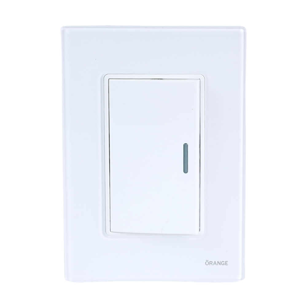 Placa Armada Orange: Interruptor Simple Vitro Blanco